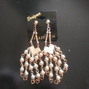 Vintage Costume Gold Dangle Earrings